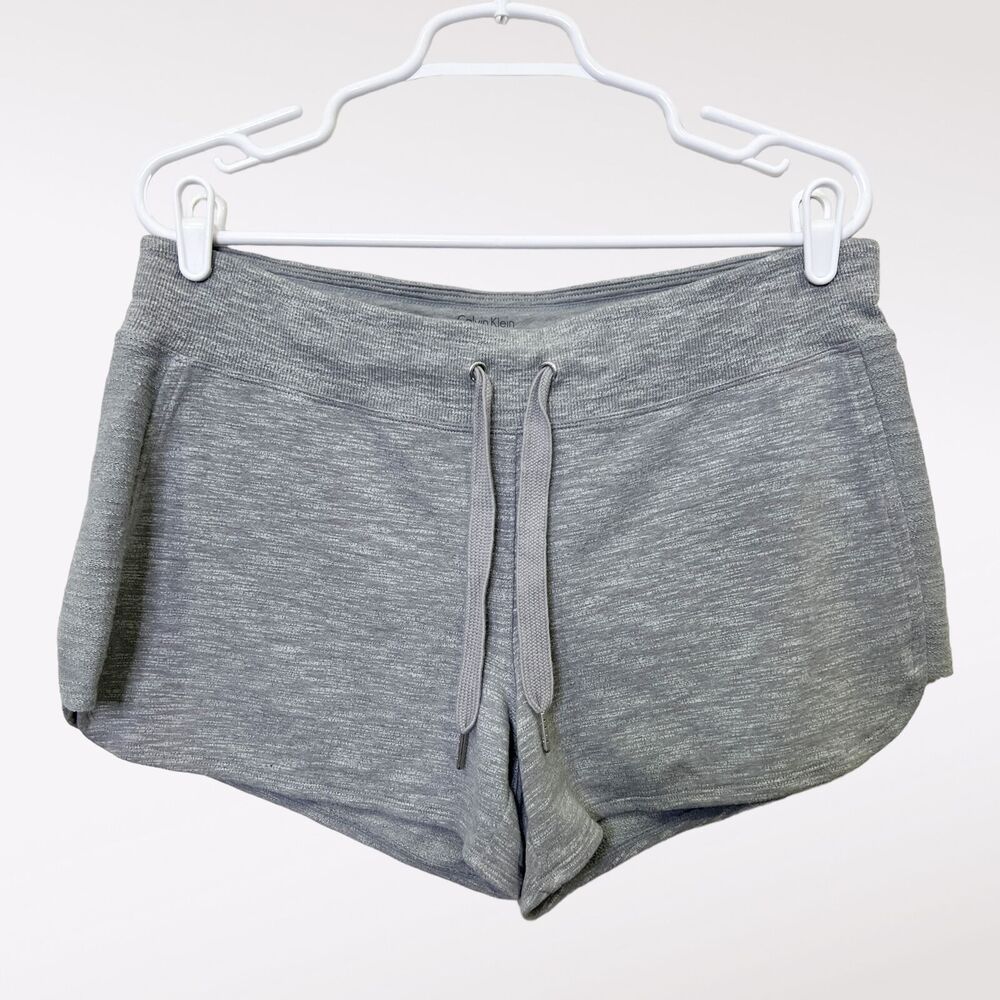 Calvin Klein Shorts Womens Sz M Gray Pull On Drawstring Stretch Performance New